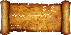 Pávay Krisztián névjegykártya