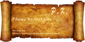 Pávay Krisztián névjegykártya